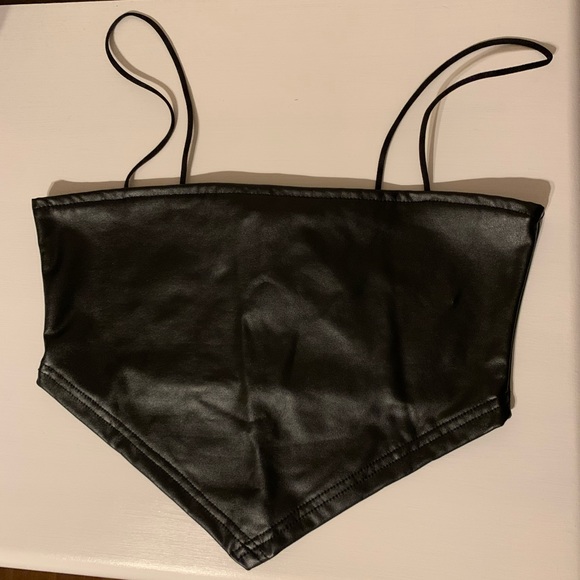 Forever 21 Faux Leather Cropped Cami - Picture 1 of 3